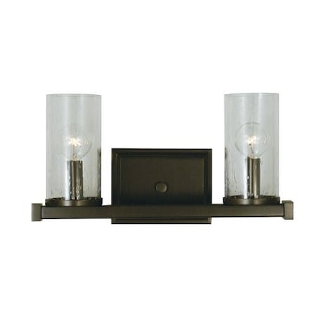 2-Light Matte Black Compass Sconce